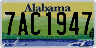 AL license plate 7AC1947
