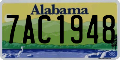 AL license plate 7AC1948