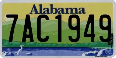 AL license plate 7AC1949