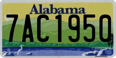 AL license plate 7AC1950
