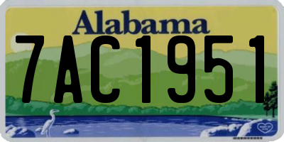 AL license plate 7AC1951
