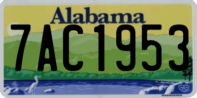 AL license plate 7AC1953