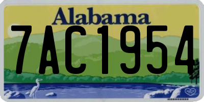 AL license plate 7AC1954