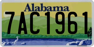 AL license plate 7AC1961