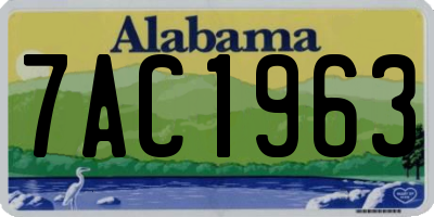 AL license plate 7AC1963