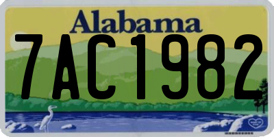 AL license plate 7AC1982