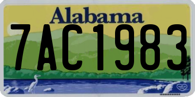 AL license plate 7AC1983
