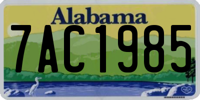 AL license plate 7AC1985