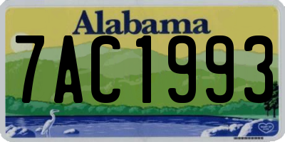 AL license plate 7AC1993