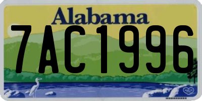 AL license plate 7AC1996