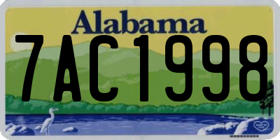 AL license plate 7AC1998