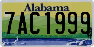 AL license plate 7AC1999
