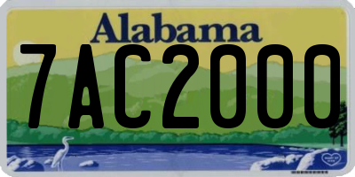 AL license plate 7AC2000