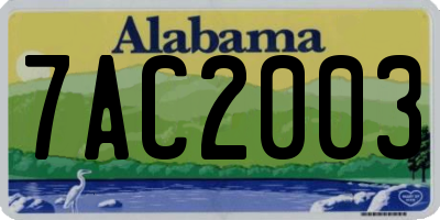 AL license plate 7AC2003