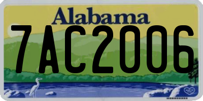 AL license plate 7AC2006