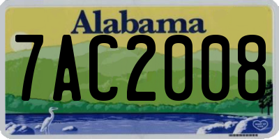 AL license plate 7AC2008