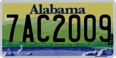 AL license plate 7AC2009
