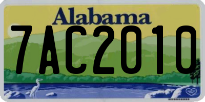 AL license plate 7AC2010