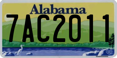 AL license plate 7AC2011