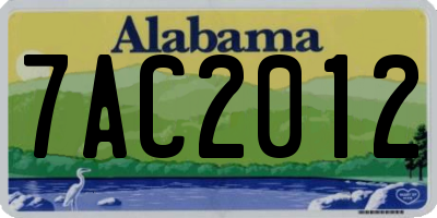 AL license plate 7AC2012