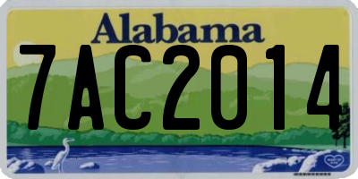AL license plate 7AC2014