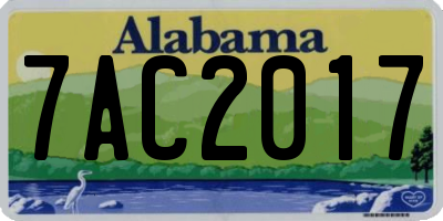 AL license plate 7AC2017