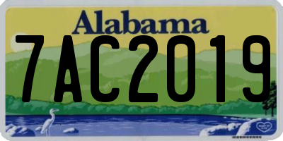 AL license plate 7AC2019
