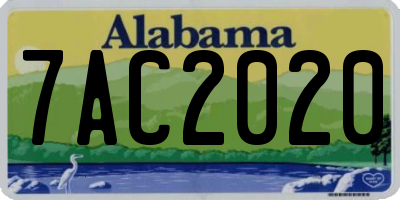 AL license plate 7AC2020