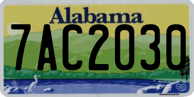 AL license plate 7AC2030