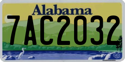 AL license plate 7AC2032
