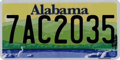 AL license plate 7AC2035