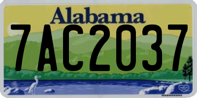 AL license plate 7AC2037