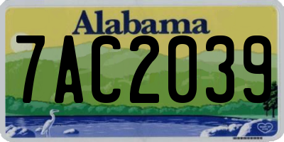AL license plate 7AC2039