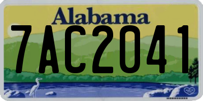 AL license plate 7AC2041