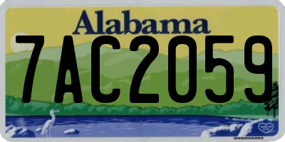 AL license plate 7AC2059