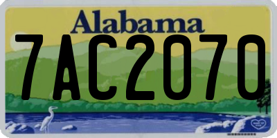 AL license plate 7AC2070