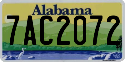 AL license plate 7AC2072