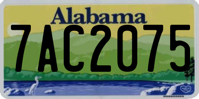 AL license plate 7AC2075