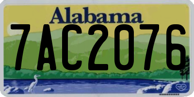 AL license plate 7AC2076
