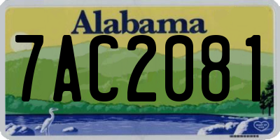 AL license plate 7AC2081