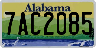 AL license plate 7AC2085