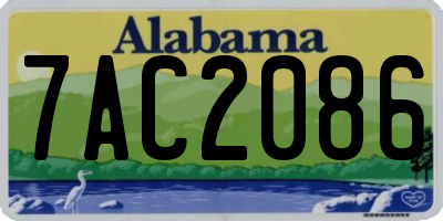 AL license plate 7AC2086