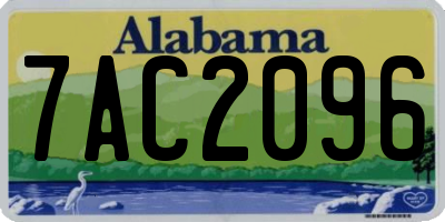 AL license plate 7AC2096