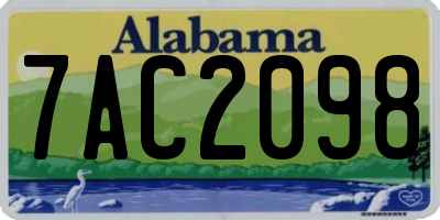 AL license plate 7AC2098