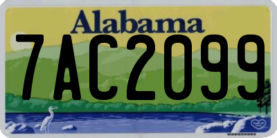 AL license plate 7AC2099