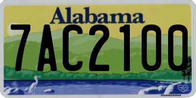 AL license plate 7AC2100