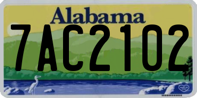 AL license plate 7AC2102