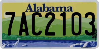 AL license plate 7AC2103