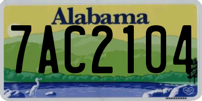 AL license plate 7AC2104