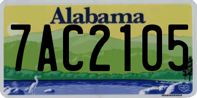 AL license plate 7AC2105